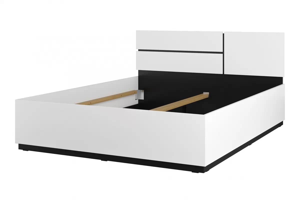 Postel Cross 180x200 cm – bílá / černá Postel Gramon 180x200 - bílá / černá