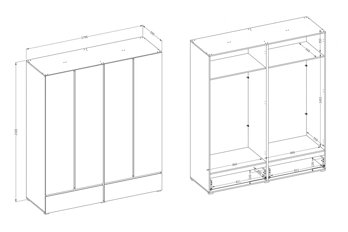 Šatníková skriňa Cross 180 cm so zásuvkami - dub wotan / čierna  	Skriňa Gramon 180 cm so zásuvkami - Dub wotan / Čierny