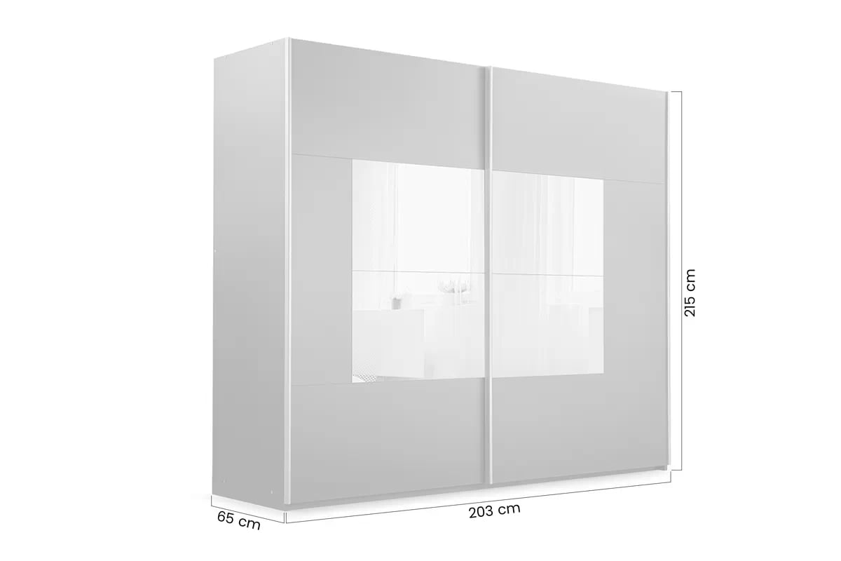 Skříň s posuvnými dveřmi Boston 203 cm se zrcadlem - kašmírová skříň z zrcadlem Dalmari 203 przesuwna - kašmír
