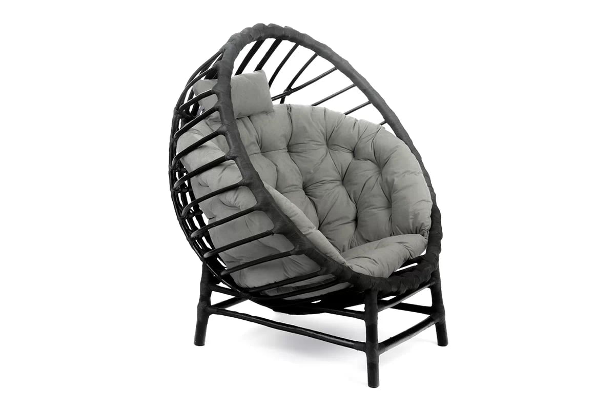 Kreslo wiklinowy Gardins I 102 cm z poduszka + GRATIS - Čierny / šedá Vankúš - Limitovaná ponuka Kreslo wiklinowy Gardins I 102 cm z poduszka + GRATIS - Čierny 