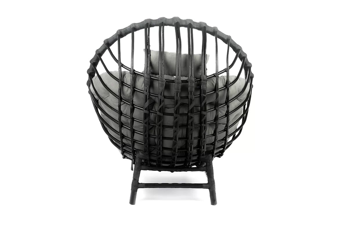 Kreslo wiklinowy Gardins I 102 cm z poduszka + GRATIS - Čierny / šedá Vankúš - Limitovaná ponuka Kreslo wiklinowy Gardins I 102 cm z poduszka + GRATIS - Čierny 