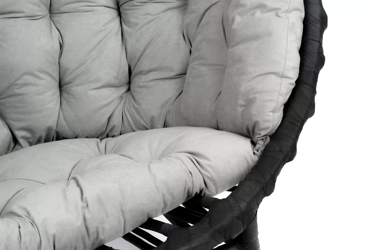 Kreslo wiklinowy Gardins I 102 cm z poduszka + GRATIS - Čierny / šedá Vankúš - Limitovaná ponuka Kreslo wiklinowy Gardins I 102 cm z poduszka + GRATIS - Čierny 