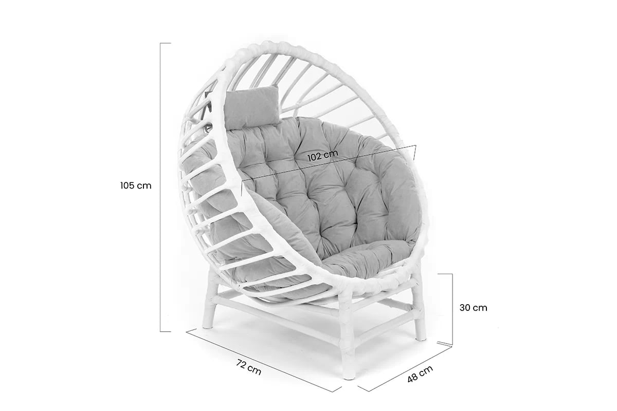 Kreslo wiklinowy Gardins I 102 cm z poduszka + GRATIS - Čierny / šedá Vankúš - Limitovaná ponuka Kreslo wiklinowy Gardins I 102 cm z poduszka + GRATIS - Čierny 