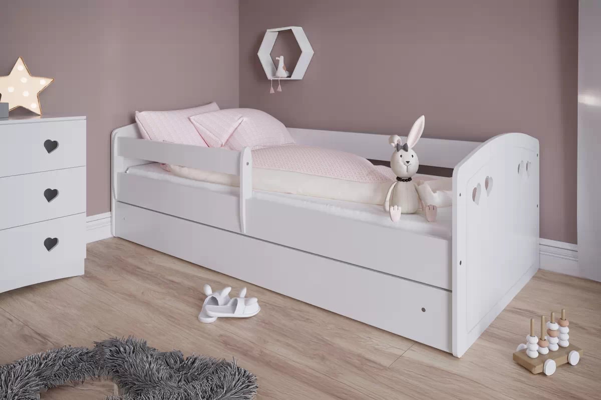 Detská posteľ Pateri 80x180 cm so zásuvkou - biela Posteľ dzieciece Pateri 80x180 cm z szuflada - Biely