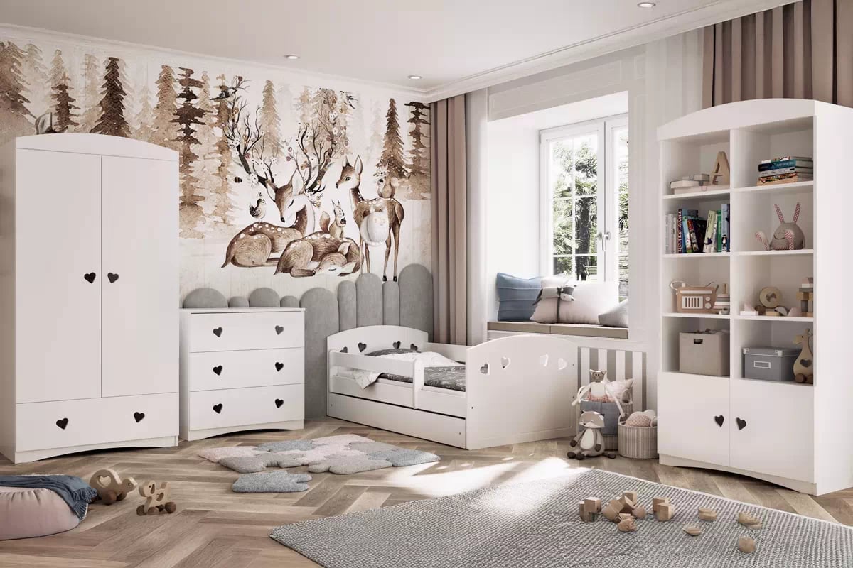 Detská posteľ Pateri 80x180 cm so zásuvkou - biela Posteľ dzieciece Pateri 80x180 cm z szuflada - Biely