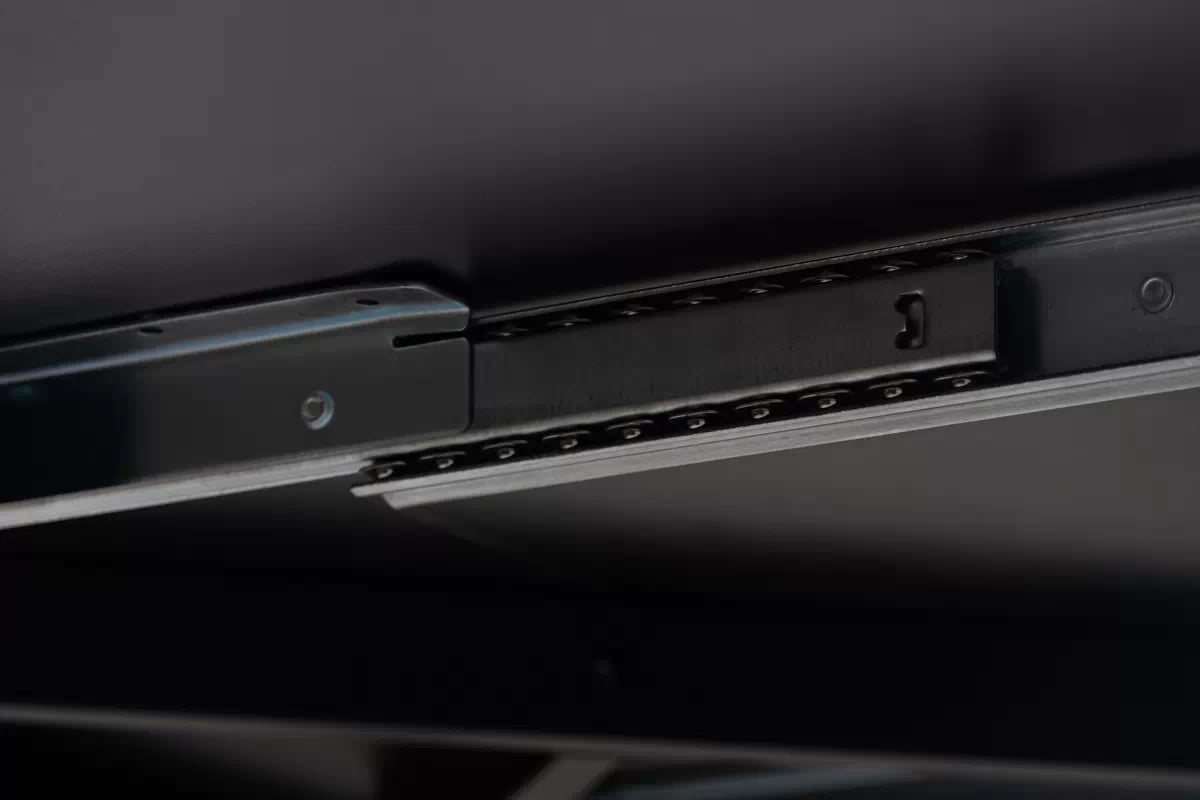 Rozkládací jídelní stůl Cedrus Rozeta 95-150 cm - dub belmont / černá Stůl Cedrus Rozeta 95/150 cm loftový rozkladany - dub belmont / černá