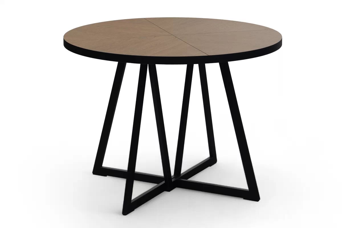 Rozkládací jídelní stůl Cedrus Rozeta 95-150 cm - dub belmont / černá Stůl Cedrus Rozeta 95/150 cm loftový rozkladany - dub belmont / černá