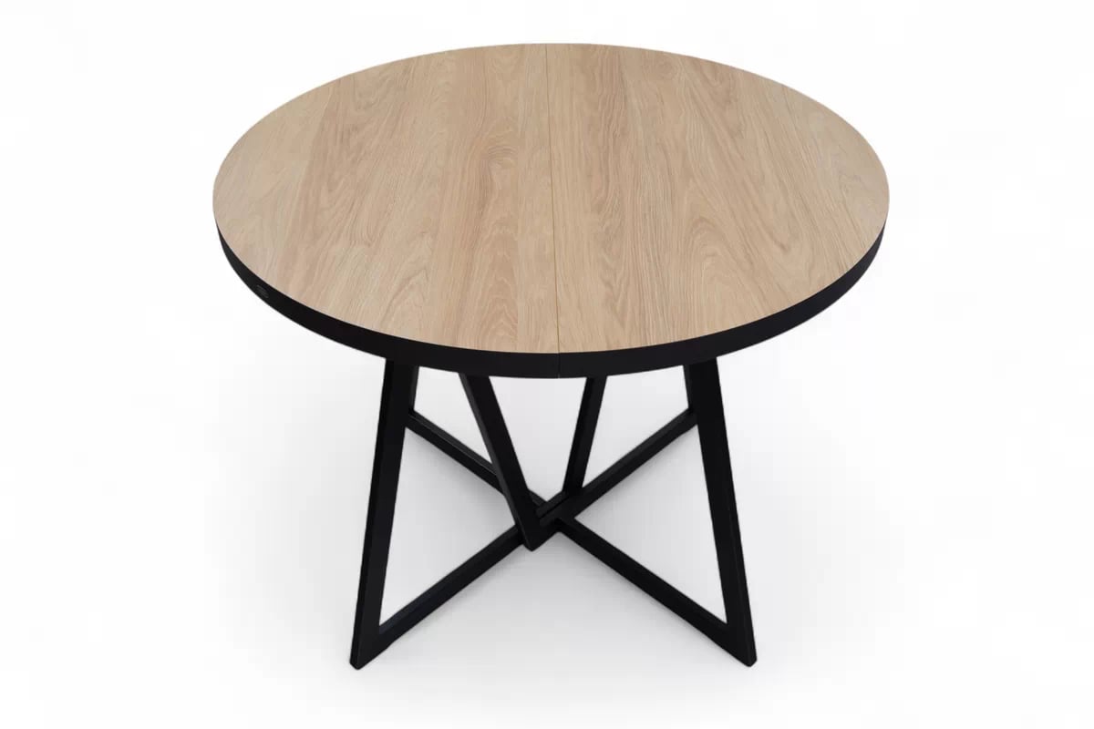 Rozkládací jídelní stůl Cedrus 105-160 cm - dub hikora / černá Stůl Cedrus 105/160 cm loftový rozkladany - dub hikora / černá