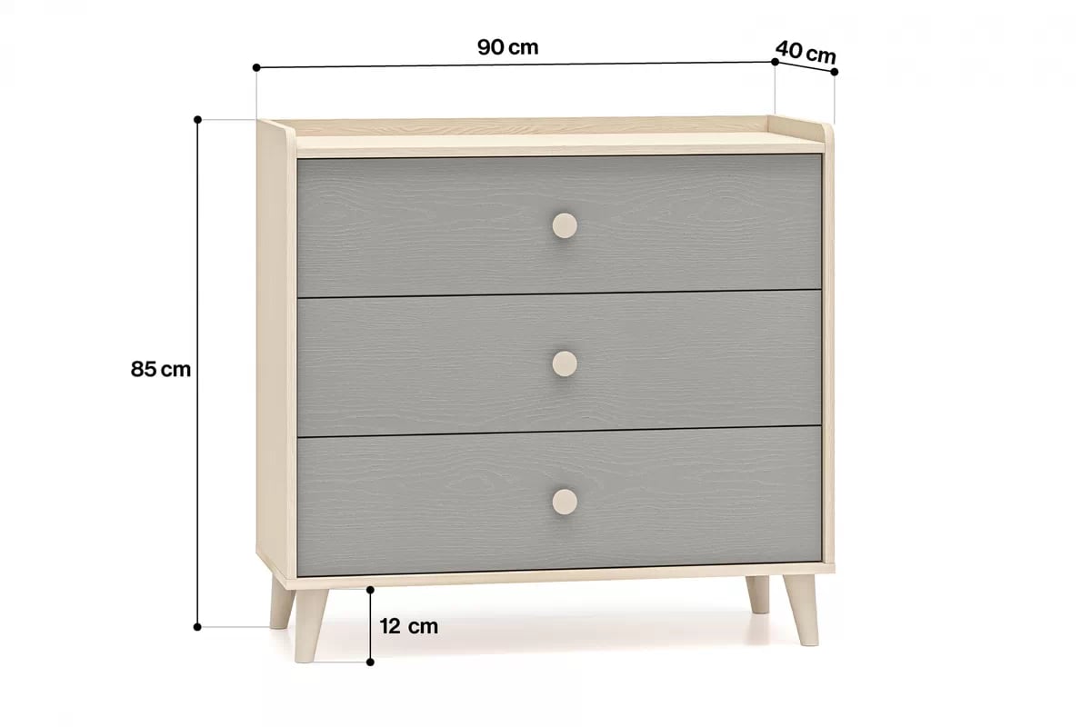 Komoda dziecieca Marla 90 cm so zásuvkami - piasek pustyni / šedý pallad - Limitovaná ponuka expozície Komoda dziecieca Marla 90 cm so zásuvkami - piasek pustyni / šedý pallad - Limitovaná ponuka expozície