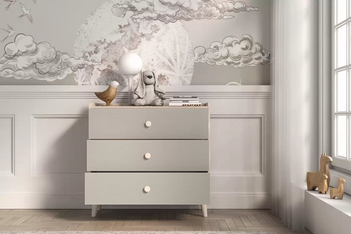 Komoda dziecieca Marla 90 cm so zásuvkami - piasek pustyni / šedý pallad - Limitovaná ponuka expozície Komoda dziecieca Marla 90 cm so zásuvkami - piasek pustyni / šedý pallad - Limitovaná ponuka expozície