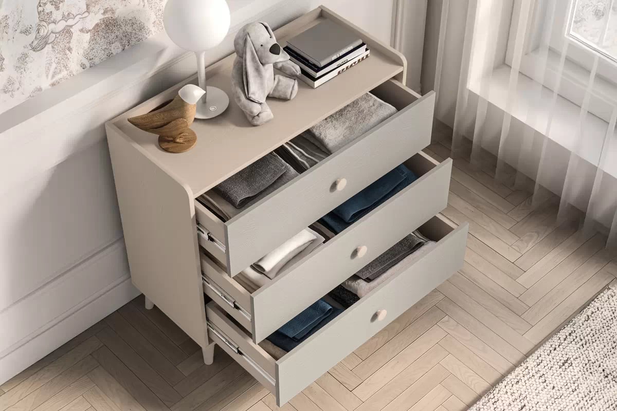 Komoda dziecieca Marla 90 cm so zásuvkami - piasek pustyni / šedý pallad - Limitovaná ponuka expozície Komoda dziecieca Marla 90 cm so zásuvkami - piasek pustyni / šedý pallad - Limitovaná ponuka expozície