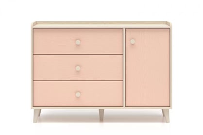 Komoda dziecieca Marla 120 cm so zásuvkami - piasek pustyni / Ružová / millenial pink - Limitovaná ponuka expozície Komoda dziecieca Marla 120 cm so zásuvkami - piasek pustyni / Ružová / millenial pink - Limitovaná ponuka expozície