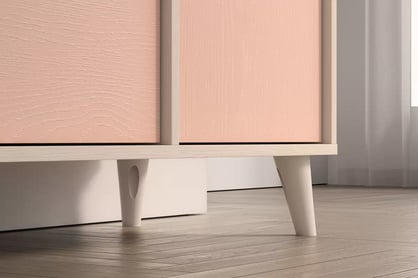 Komoda dziecieca Marla 120 cm so zásuvkami - piasek pustyni / Ružová / millenial pink - Limitovaná ponuka expozície Komoda dziecieca Marla 120 cm so zásuvkami - piasek pustyni / Ružová / millenial pink - Limitovaná ponuka expozície