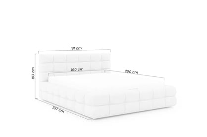 Postel pro ložnice Magnelio 160x200 s úložným prostorem- béžová boucle Raven 22 Postel pro ložnice Magnelio 160x200 s úložným prostorem- béžová boucle Raven 22