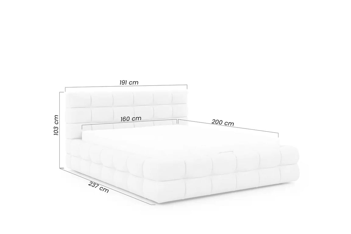 Postel pro ložnice Magnelio 160x200 s úložným prostorem- béžová boucle Raven 22 Postel pro ložnice Magnelio 160x200 s úložným prostorem- béžová boucle Raven 22