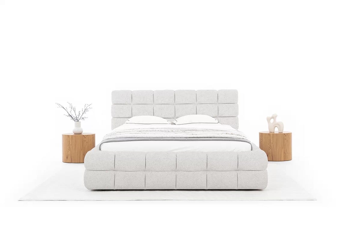 Postel pro ložnice Magnelio 160x200 s úložným prostorem- béžová boucle Raven 22 Postel pro ložnice Magnelio 160x200 s úložným prostorem- béžová boucle Raven 22