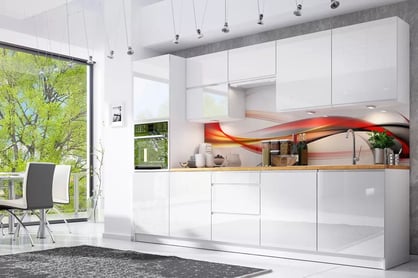 Komplet nábytku kuchynského Aspen 300cm z cokolem - biely lesk