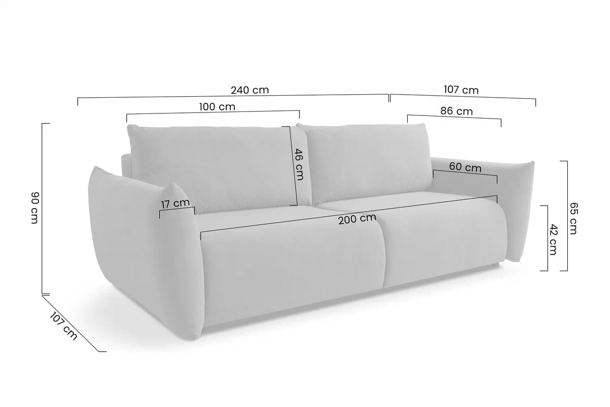 Rozkládací pohovka Calma - hnědá Curio 20 Pohovka Calma rozkladana - hnědá Pletenina hydrofobowa Curio 20 