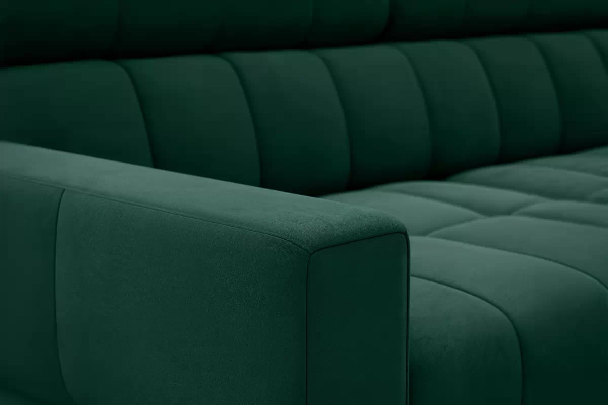 Rohová pohovka Nardo L s rozkladem levostranná - zelený samet Bluvel 78 Rohová sedací souprava Nardo L rozkládací levá - zelená samet Bluvel 78 