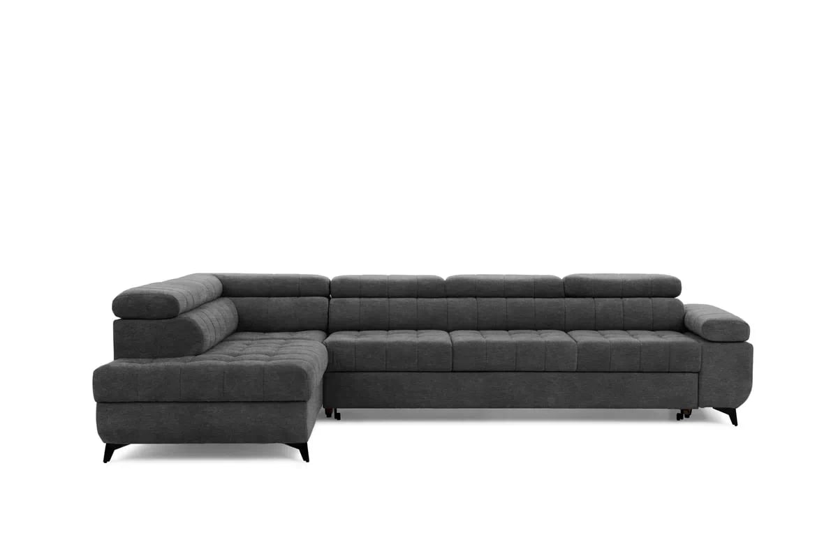 Rozkládací rohová sedací souprava Dragonis Maxi levá - grafitová Zetta 305 Rohová sedací souprava Dragonis Maxi rozkládací levá - grafitová samet latwoczyszczacy Zetta 305