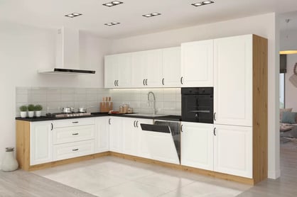 Skrinka Kuchynská dolná Estella 40D s tromi zásuvkami - biely mat / Dub artisan Skrinka Kuchynská dolná Estella 40D s tromi zásuvkami - biely mat / Dub artisan