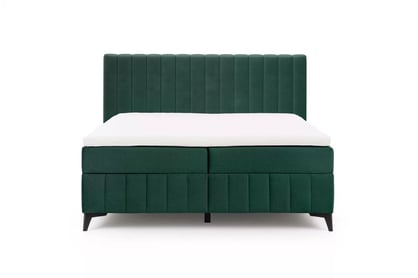 Kontinentálna posteľ Verona 180x200 s úložným priestorom – zelený hydrofóbny zamat Amon 06 Boxspring posteľ Verona 180x200 s úložným priestorom - Zelený velúr hydrofobowy Amon 06 