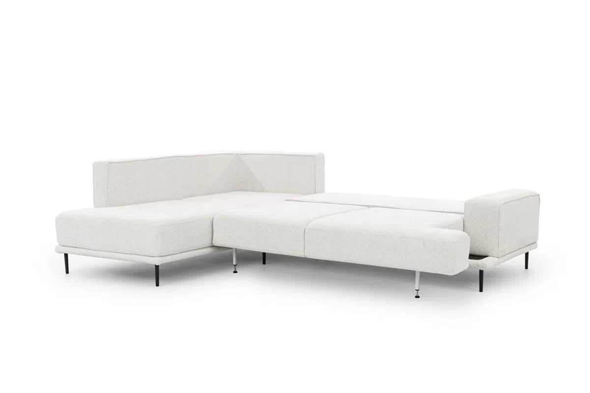 Rozkládací rohová sedací souprava Nicole L levá - krémový samet Matt Velvet 6 / černé nožky Rohová sedací souprava Nicole L rozkladany pro obývacího pokoje levá - Krémový samet Matt Velvet 6 / Nohy černá 