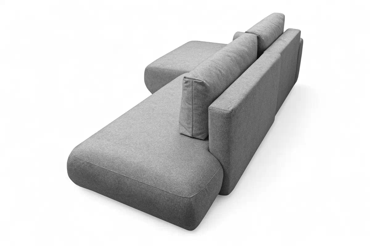 Rozkládací rohová sedací souprava Lotulis L II levá - šedá Blur 18 Rohová sedací souprava Lotulis L rozkládací levá - šedá Pletenina hydrofobowa Blur 18