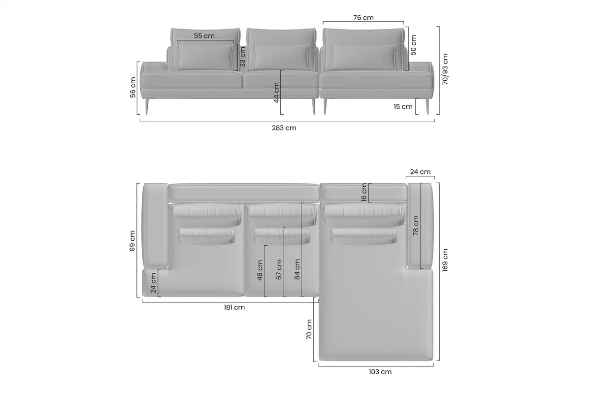 Rohová sedacia súprava Nicole Mini rozkladacia pravá - béžová tkanina Magni 206-03 / čierne nožičky Rohová sedacia súprava Nicole Mini rozkladany pravá strana - Béžová plecionka Magni 206-03 / nožičky čierny 