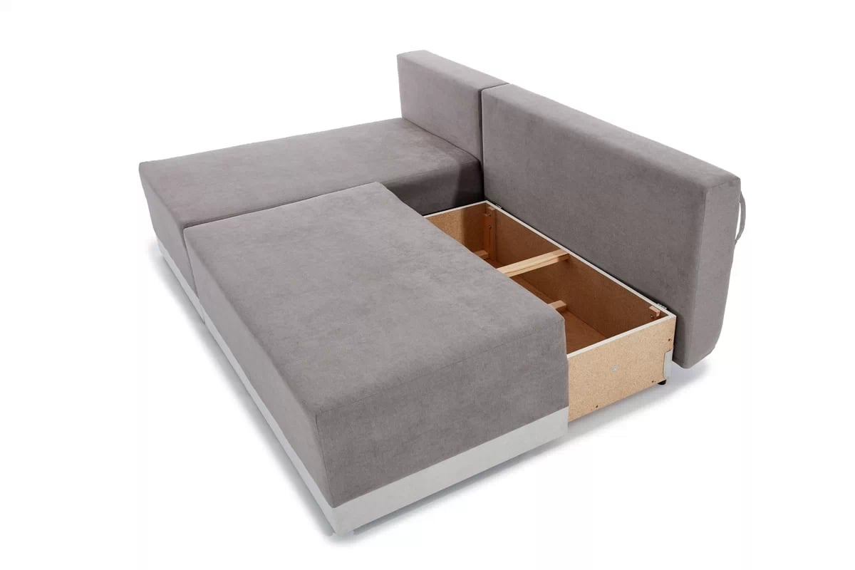Rohová sedacia súprava Vonder rozkladacia - sivá tkanina Soro 83 / 90 Rohová sedacia súprava rozkladany do obývacej izby Vonder - šedá plecionka Soro 83 / 90 