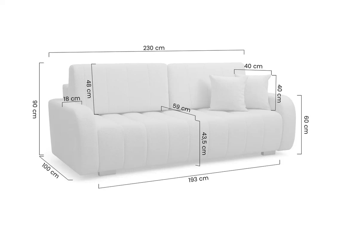 Pohovka Lapios s funkciou spania - béžový zamat Velluto 2 Beige Pohovka Lapios s funkciou spánku - béžový zamat Velluto 2 Beige