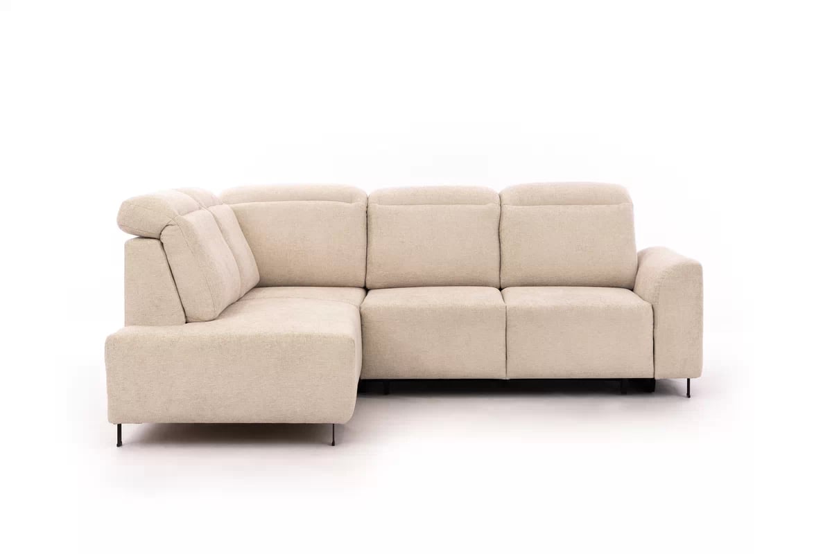 Rohová rozkládací pohovka Magnis L levá s funkcí spánku - béžová tkanina Magni 206.03 - Konec série Rohová sedací souprava Magnis L rozkládací levá - béžová plecionka Magni 206-03