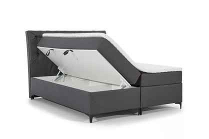 Postel boxspring Berylio 160x200 s úložním prostorem - šedá plecionka Malmo New 95 Postel boxspring Berylio 160x200 s úložním prostorem - šedá plecionka Malmo New 95