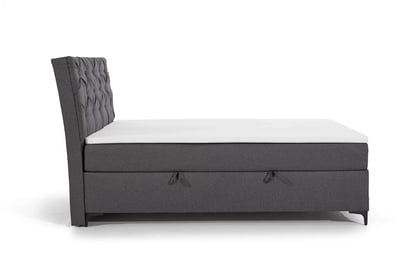 Postel boxspring Berylio 160x200 s úložním prostorem - šedá plecionka Malmo New 95 Postel boxspring Berylio 160x200 s úložním prostorem - šedá plecionka Malmo New 95