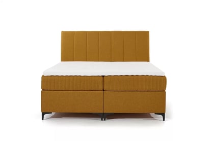 Postel boxspring Atero 160x200 s úložním prostorem - musztardowa plecionka 160x200 Postel boxspring Atero 160x200 s úložním prostorem - musztardowa plecionka 160x200