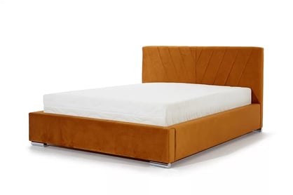 Postel pro ložnice Catalia 180x200 s úložným prostorem Catalia - hořčice samet hydrofobní  Monolith 48
