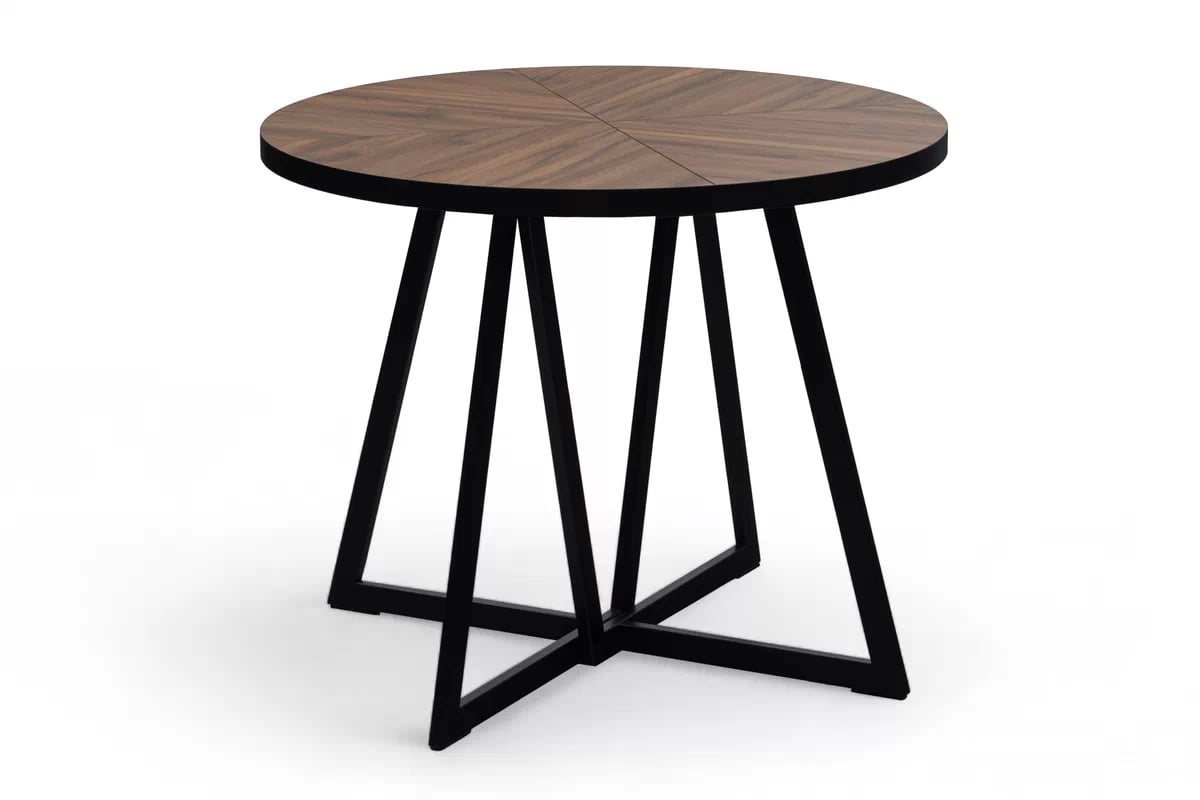 Rozkladací stôl Cedrus Rozeta 95/150 cm a 4 stoličky Nerevio - dub estana čierny / sivý Stôl Cedrus Rozeta 95/150 cm loftowy rozkladany - Dub estana / Čierny