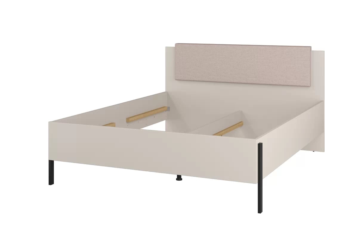 Manželská posteľ Jukon 160x200 cm s úložným priestorom - kašmírová / čierna Posteľ Jukon 160 x 200 S vnútorným úložným priestorom- kašmír / čierny nožičky