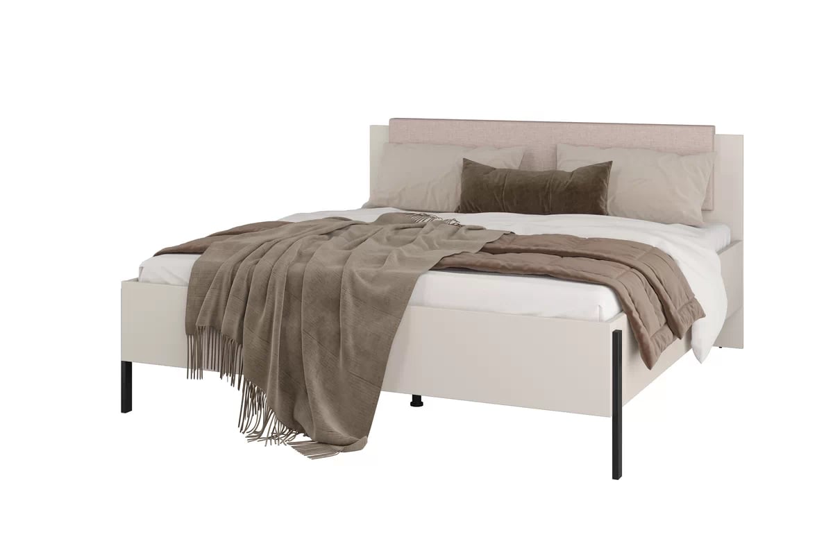 Manželská posteľ Jukon 180x200 cm s úložným priestorom - kašmírová / čierna Posteľ Jukon 180 x 200 S vnútorným úložným priestorom- kašmír / čierny nožičky