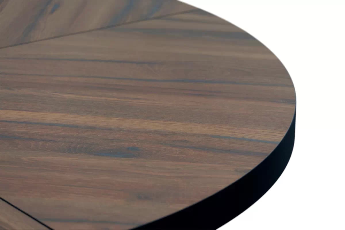 Rozkladací stôl Cedrus Rozeta 105/160 cm a 4 stoličky Nerevio - dub estana čierny / sivý Komplet Stôl rozkladany Cedrus Rozeta 105/160 cm + 4 Stoličky Nerevio - Dub estana Čierny / šedý