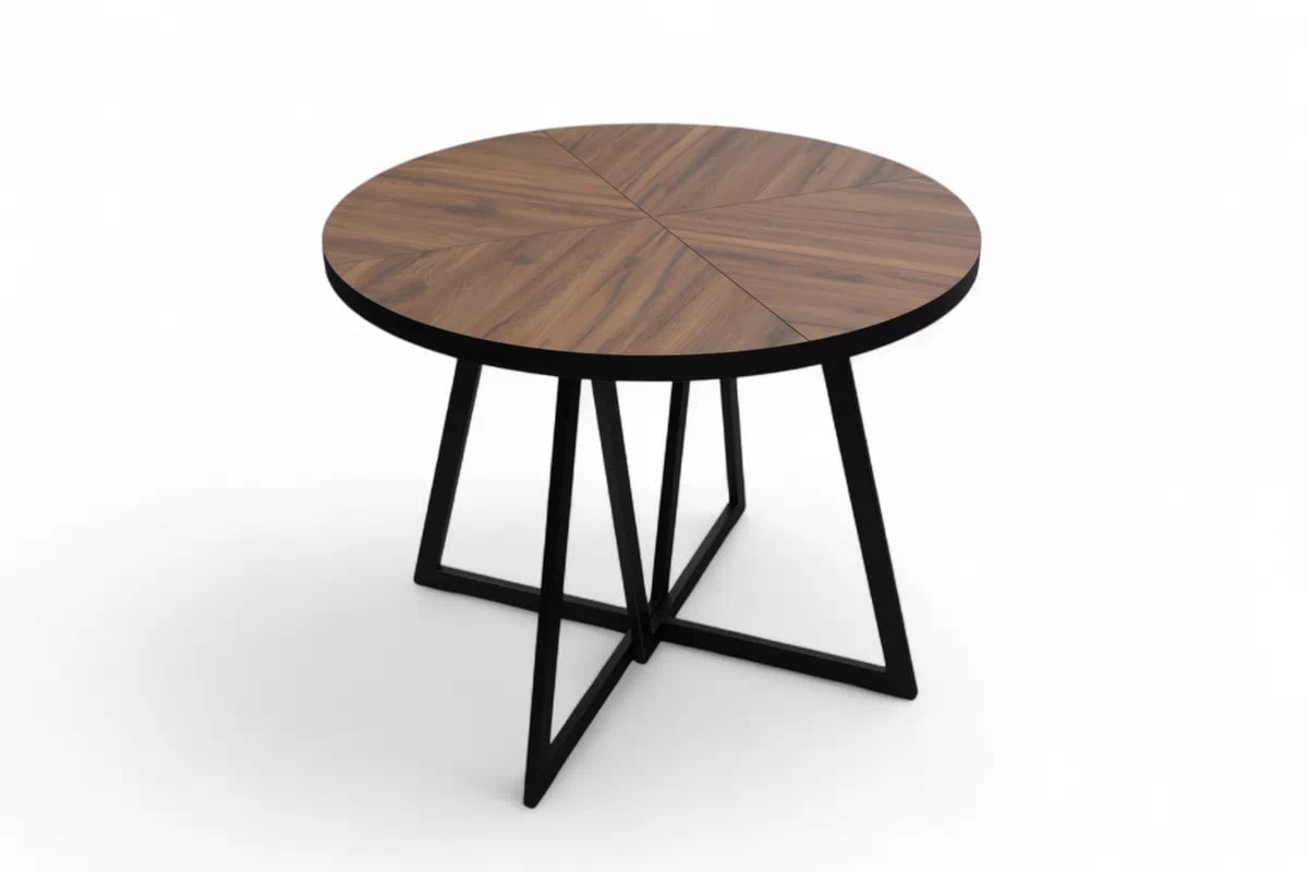 Rozkladací stôl Cedrus Rozeta 105/160 cm a 4 stoličky Nerevio - dub estana čierny / sivý Komplet Stôl rozkladany Cedrus Rozeta 105/160 cm + 4 Stoličky Nerevio - Dub estana Čierny / šedý