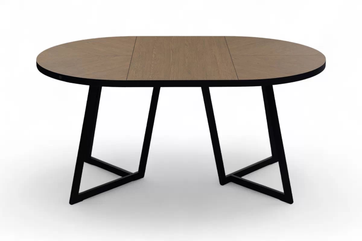 Rozkladací stôl Cedrus Rozeta 105/160 cm a 4 stoličky Nerevio - dub belmont čierny / sivý Komplet Stôl rozkladany Cedrus Rozeta 105/160 cm + 4 Stoličky Nerevio - Dub belmont Čierny / šedý