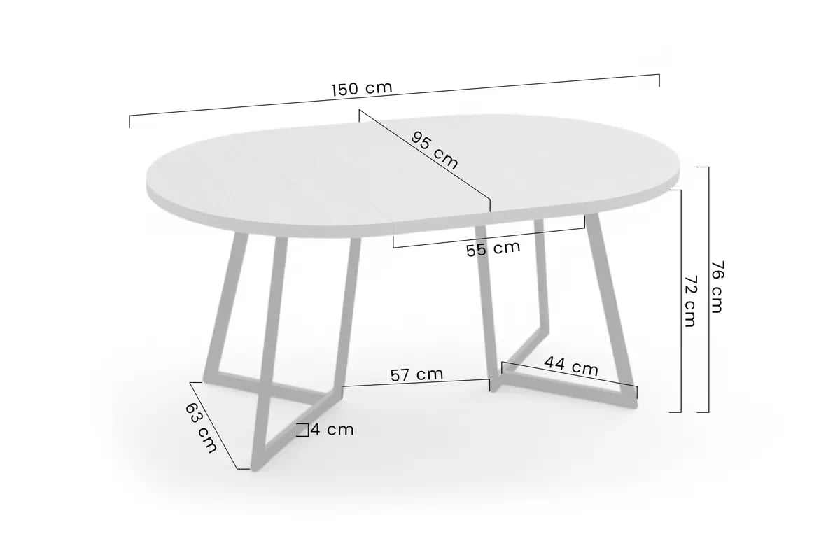 Rozkladací stôl Cedrus 95/150 cm a 4 stoličky Nerevio - dub vinceza / sivá Komplet Stôl rozkladany Cedrus 95/150 cm + 4 Stoličky Nerevio - Dub vinceza / šedý
