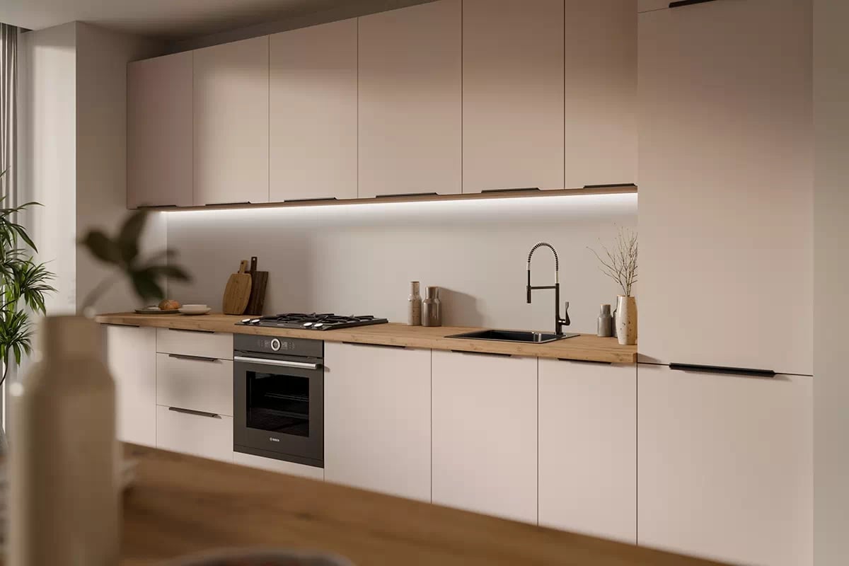 Kuchyňská spodní skříňka Arvani D60 GAZ pro vestavnou troubu - kašmír / dub artisan skříňka kuchyňská spodní Arvani D60 GAZ pro zabudowy piekarnika - kašmír / dub artisan