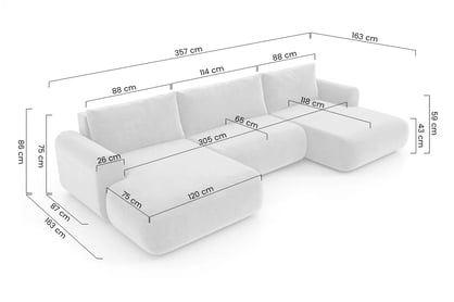 Rozkládací rohová sedací souprava Lotulis U - šedá Ado 1614 Rohová sedací souprava rozkládací Lotulis U - šedá plecionka Ado 1614 