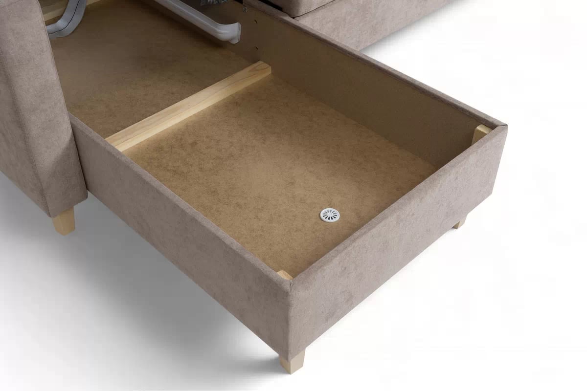 Rohová sedacia súprava Vario s rozkladacou funkciou univerzálna - tmavobéžový zamat Jasmine 25 Rohová sedacia súprava Vario s funkciou spánku uniwersalny prawo/Ľavá strana - tmavobéžová velúr Jasmine 25 