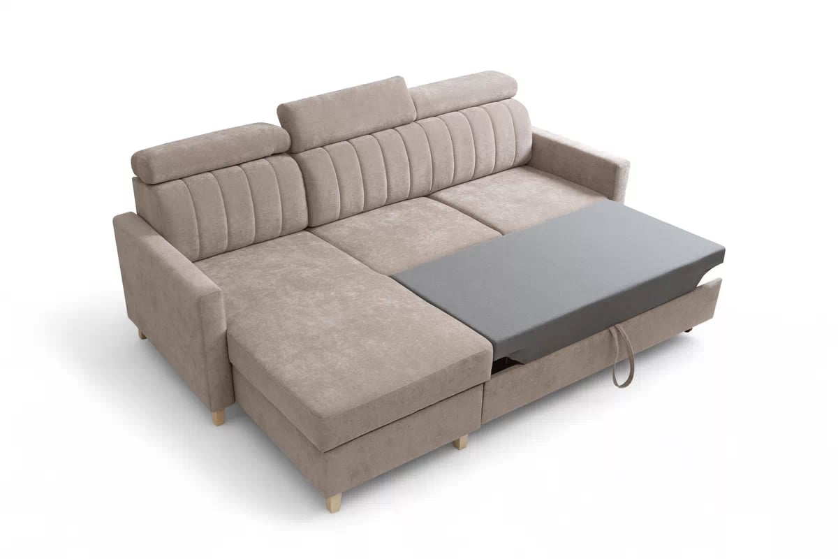 Rohová sedacia súprava Vario s rozkladacou funkciou univerzálna - sivý zamat Jasmine 96 Rohová sedacia súprava Vario s funkciou spánku uniwersalny prawo/Ľavá strana - šedý velúr Jasmine 96