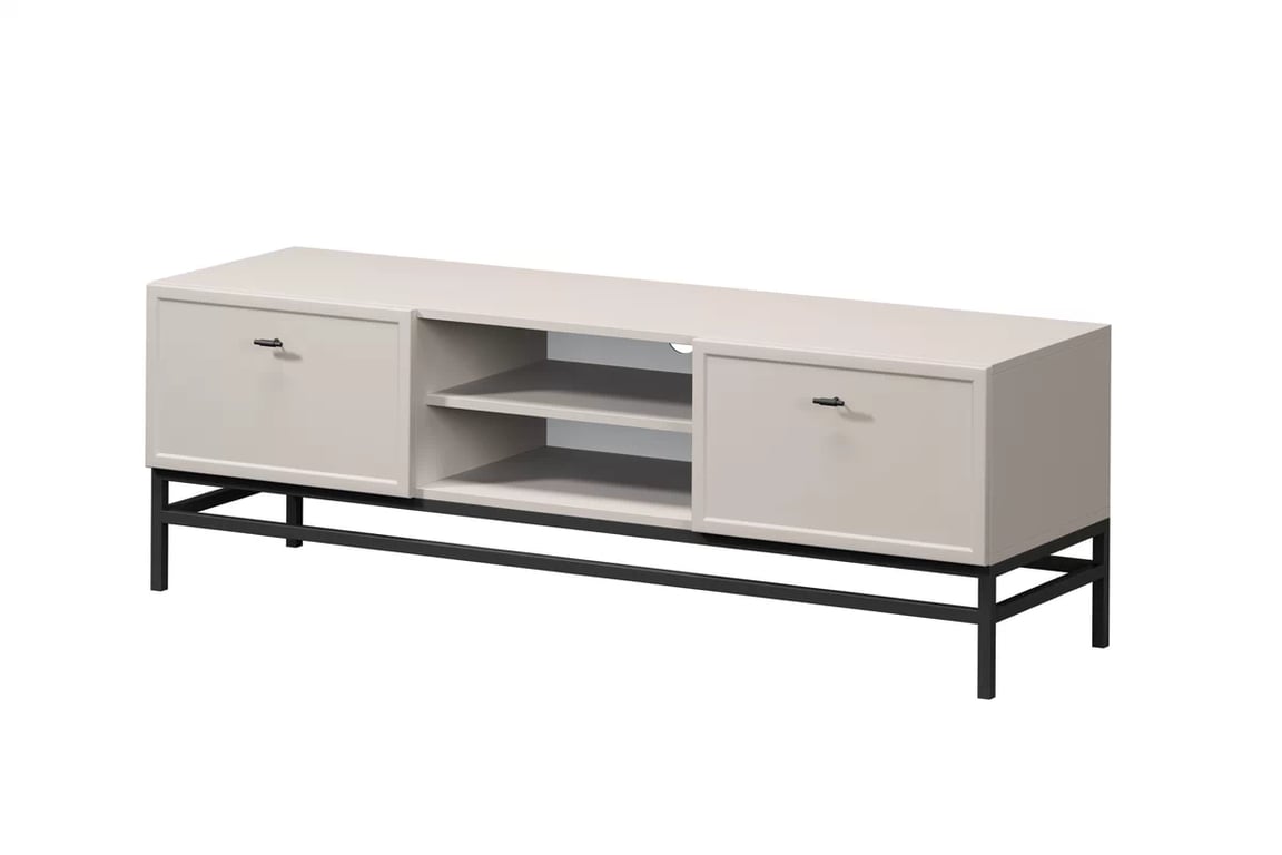 skříňka RTV Lorini 150 cm se zásuvkami - kašmír / černá Úchytky T-bar / Rošt - WYPRZEDAZ EKSPOZYCJI skříňka RTV Lorini 150 cm se zásuvkami - kašmír / černá Úchytky T-bar / Rošt - WYPRZEDAZ EKSPOZYCJI