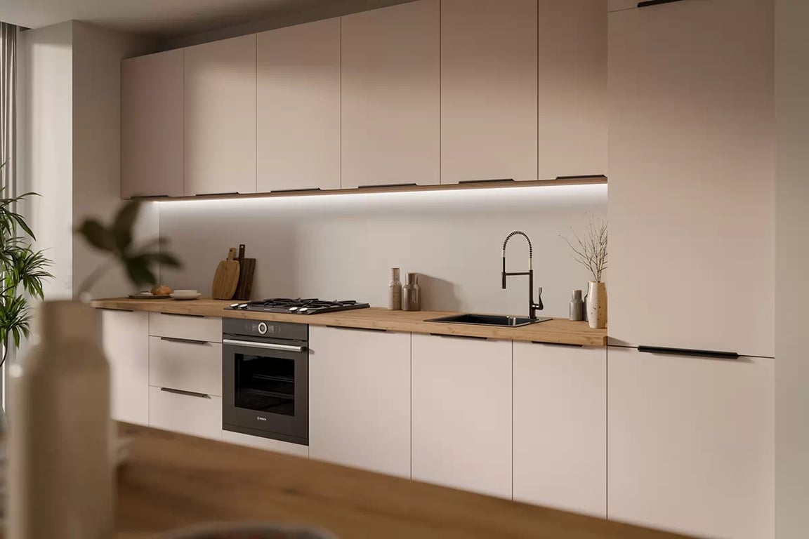 Kuchyňská horní rohová skříňka Arvani 60x60 GN-72 dvoudveřová - kašmír / dub artisan skříňka kuchyňská závěsná Arvani 60x60 GN-72 rohová dvoudveřová - kašmír / dub artisan