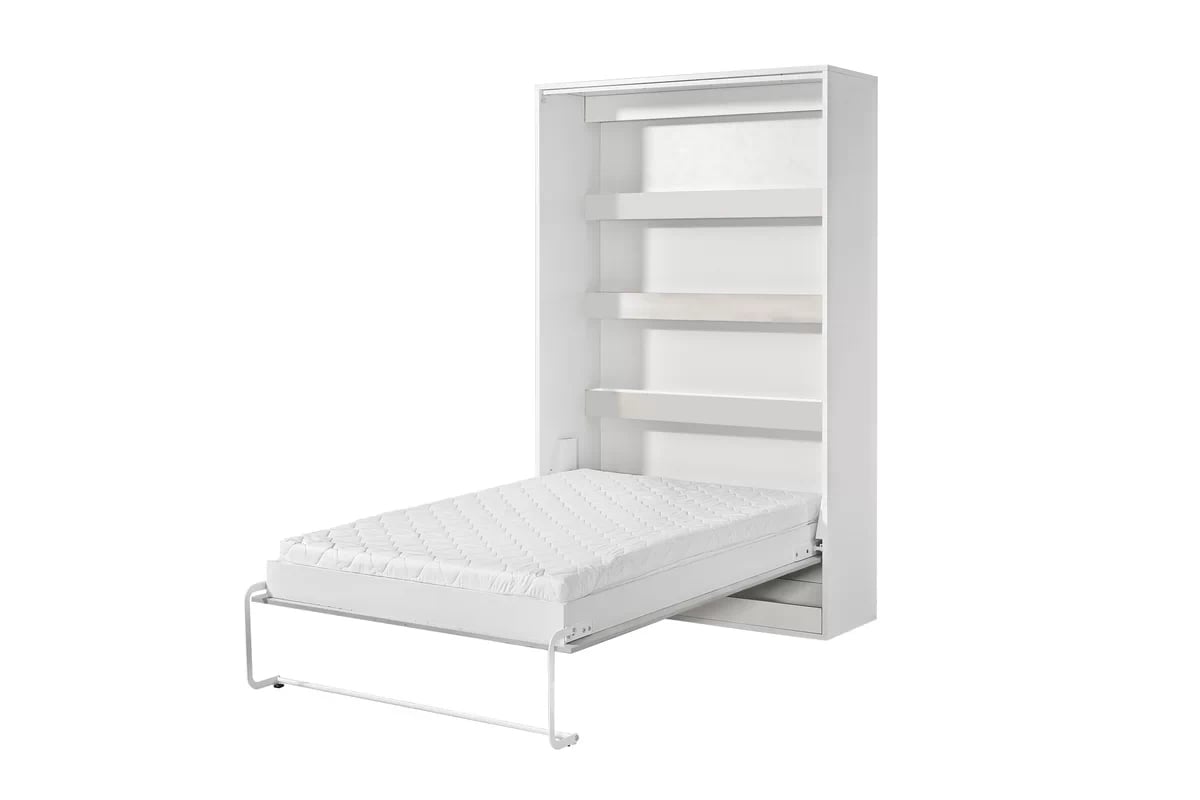 Sklápacia posteľ Lomaro V - 120x200 cm - biela Polkotapczan vertikálny Lomaro 120x200 - Biely / Úchytka Biely 